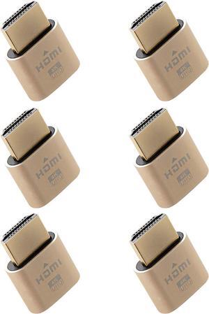 4K HDMI Dummy Plug - Virtual Monitor Display Emulator Headless Display Adapter Supports up to 3840x2160@60Hz 1080@120Hz DVI EDID Emulator (6 Pack)
