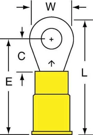 3M MNG10-8RK 12-10 AWG Nylon Ring Terminal #8 Stud PK500 3M MNG10-8RK 12-10 AWG Nylon Ring Terminal #8 Stud PK500