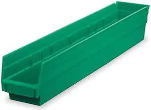 AKRO-MILS 30124GREEN Green Shelf Bin, 23-5/8"L x 4-1/8"W x 4"H, Volume