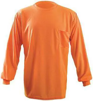 OCCUNOMIX LUX-XLSPB-OL Long Sleeve T-Shirt,L,Orange,Polyester
