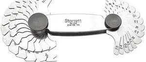 STARRETT 155 Screw Pitch Gage,27 Leaves,2.75-28 TPI