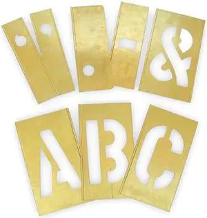 ZORO SELECT 2CEC2 Letter Stencils,Letters,Brass