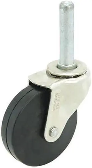 ZORO SELECT 41204 Swivel Stem Caster,Rubber,2-1/2 in,75 lb