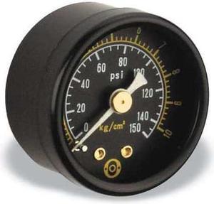 ARO 100095-160 Pressure Gauge, 0 to 150 psi, 1/8 in MNPT, Steel, Black