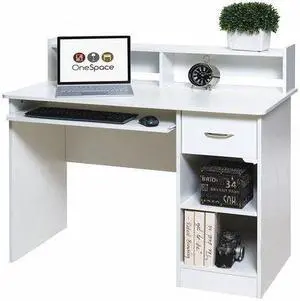 ONESPACE 50-LD0101 Computer Desk , 21-3/4" X 43-1/4" X 37-1/2" , White ,