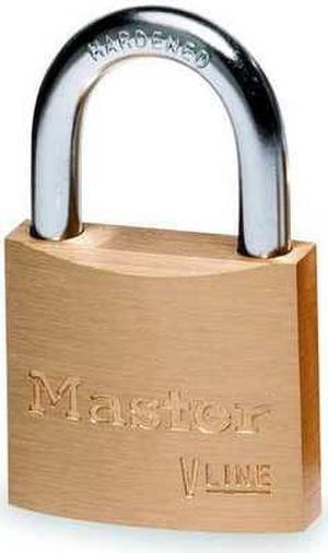 MASTER LOCK 4140 Padlock, Keyed Different, Standard Shackle, Rectangular Brass