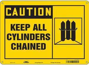 CONDOR 471N85 Safety Sign, 10 in Height, 14 in Width, Polyethylene, Horizontal