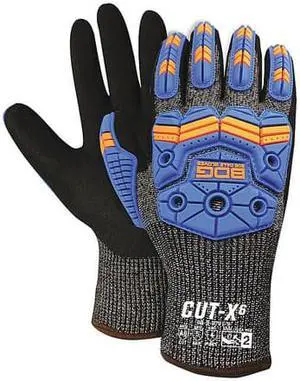 BDG 99-9-9791-8 Cut-Resistant Impact Gloves, Cut Level A6 ,Dipped ,Nitrile