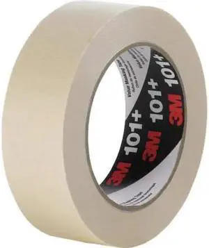 3M 101+ Masking Tape, 18 mm W x 55 m L, 5.1 mil Thick, Tan, Rubber Adhesive, 48