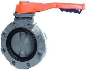 HAYWARD FLOW CONTROL BYV22020A0EL000 Butterfly Valve, 2", CPVC/EPDM, Lever