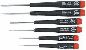 WIHA 26090 Precision Screwdriver Set,Slotted,6 pcs
