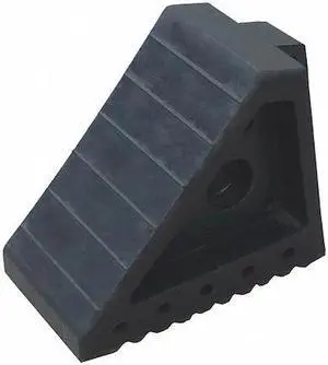ZORO SELECT 22XW85 Wheel Chock,Molded Rubber,Black