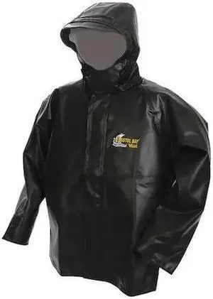 Rain Jacket w/Hood,0.75mm PVC,Green,L VIKING 7125J-L