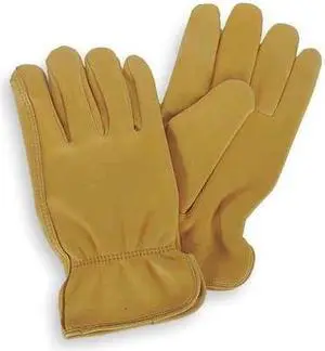 CONDOR 4TJV4 Leather Drivers Gloves, Deerskin, Shirred Slip-On, Keystone Thumb,