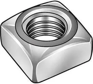 ZORO SELECT 1XA92 1/2"-13 Steel Zinc Plated Finish Square Nut - Regular, 50 pk.