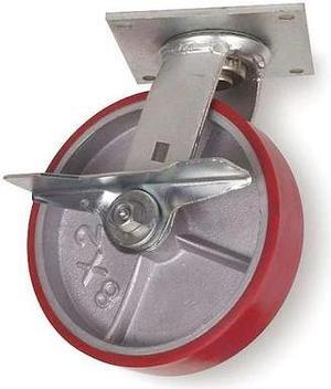 ZORO SELECT 1NVN5 Swivel Plate Castr,Poly,8 in.,1200 lb.,D