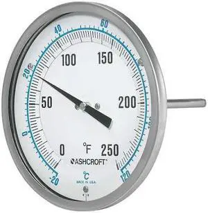ASHCROFT 50EI60R Dial Thermometer, Bi-Metallic, SS Case