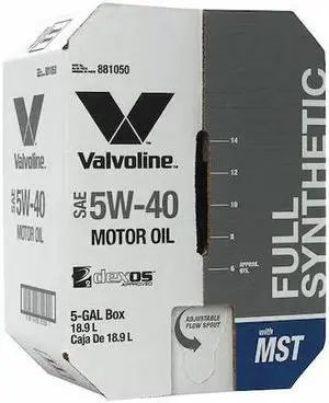 VALVOLINE 881050 Motor Oil,5 gal. Sz,5W-40 SAE Grade,Box
