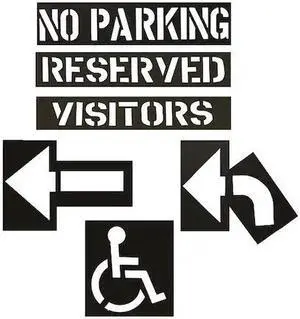 C.H. HANSON 12460 Parking Lot Stencil Kit,Plastic
