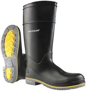 DUNLOP 8990400 Dunlop, Men's Rubber Boot, 13 D, Polyblend PVC with Nitrile, 15"