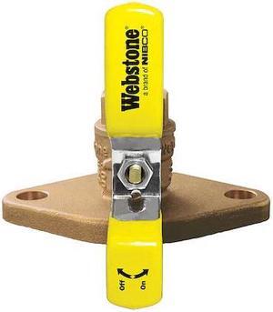 WEBSTONE 40402 1/2" Flanged 3-Way Brass Ball Valve