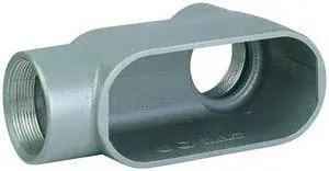 HUBBELL KILLARK LB67 Conduit Outlet Body,Iron,2 In.