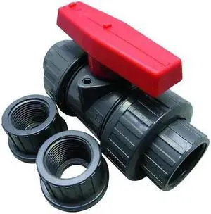 ZORO SELECT 4PGA9 1-1/2" Socket PVC Ball Valve Union