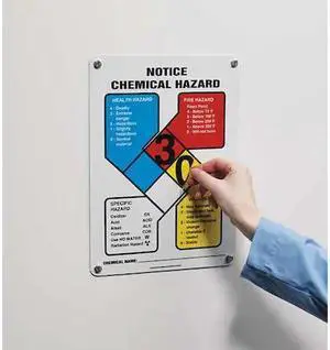ACCUFORM ZFD837VA NFPA Sign, NFPA Notice Chemical Hazard Sign, 10 in W, 14 in H
