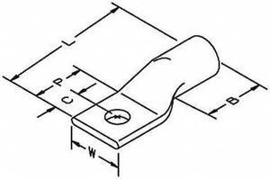 3M 30045 One Hole Lug Compress Conct,4/0 AWG,PK10