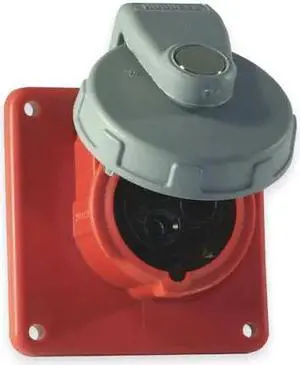 HUBBELL WIRING DEVICE-KELLEMS HBL320R7W IEC Pin and Sleeve Receptacle,20A,480V