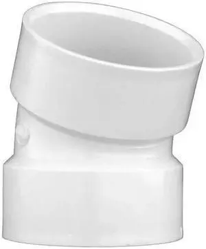 ZORO SELECT 1WKE9 PVC 22-1/2 Degree Elbow, Hub, 3 in Pipe Size