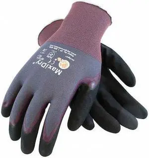 PIP 56-424/M Foam Nitrile Coated Gloves, Palm Coverage, Purple/Black, M, 12PK
