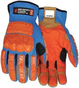 MCR SAFETY FF2930M Impact Resistant Glove,M,Full Finger,PR