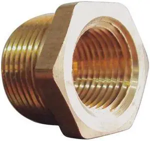 ZORO SELECT 6AYW5 1/4" MNPT x 1/8" FNPT Brass Reducing Bushing 10PK