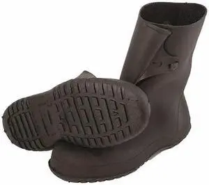 TINGLEY 35121 Overboots, Plain Toe, PVC, 10 in Height, Snap Tab Closure,