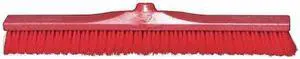 TOUGH GUY 48LZ58 23 13/32 in Sweep Face Broom Head, Stiff, Synthetic, Red