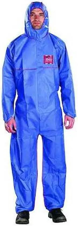ANSELL NR17-S-92-111-08 Hooded Coverall , 4Xl , Navy , SMMS Polypropylene ,