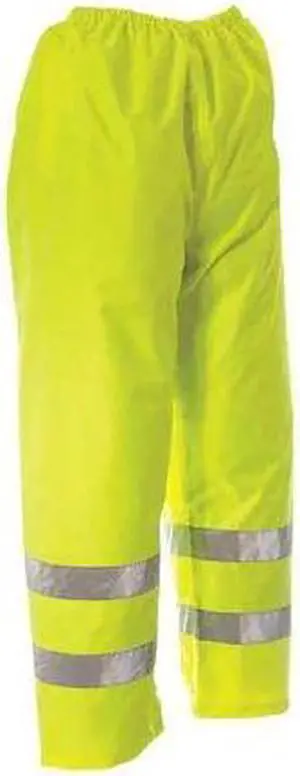 VIKING D6323WPG-S Hi-Visibility Rain Bib Pants, 150D Rip-Stop Polyester,
