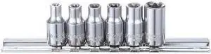 WESTWARD 54TN25 1/4" Drive Socket Bit Set, SAE, 6pcs
