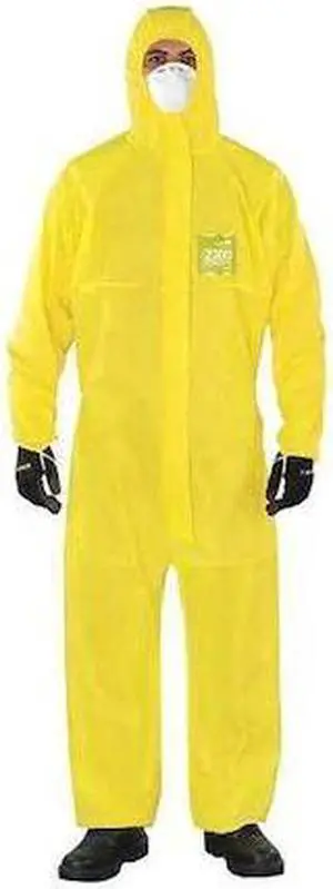 MICROCHEM YY23-B-92-111-05 Hooded Coverall,Bound,Yellow,XL,PK25