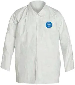 DUPONT TY303SWH2X0012G1 Disposable Collared Shirt , 2XL , White , Polyolefin ,
