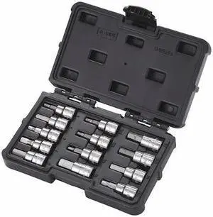 WESTWARD 54TL55 3/8" Drive Socket Bit Set, SAE, Metric, 13pcs