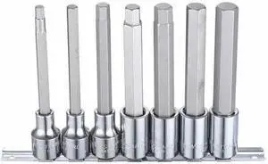 WESTWARD 54TM84 1/2" Drive Socket Bit Set, SAE, 7pcs