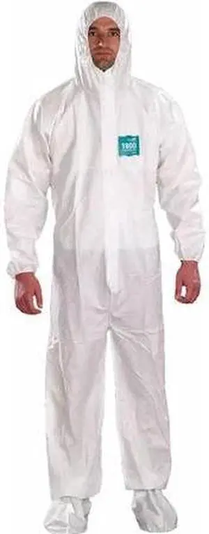ANSELL WH18-B-92-107-06 Hooded Coverall, Bound, Booted,2XL,PK25