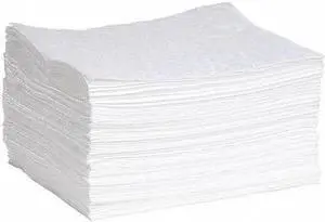 SPILLTECH WPL100M Sorbent Pad, 23 gal, 15 in x 19 in, Oil, White, Polypropylene