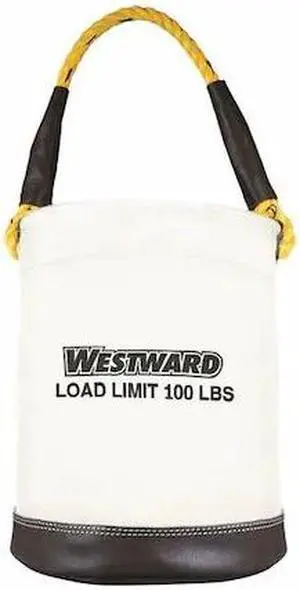 WESTWARD 53JW38 Bucket Bag, Natural, Canvas, 0 Pockets