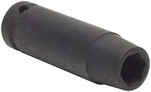 WESTWARD 4LXG9 WESTWARD 1/2 in Drive Impact Socket Deep Socket, Black Oxide,