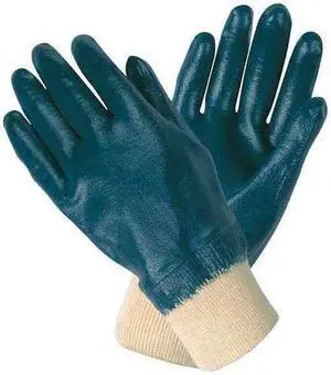 MCR SAFETY 97981M Coated Gloves, Nitrile, Smooth, Full, 0 Abrasion Level,
