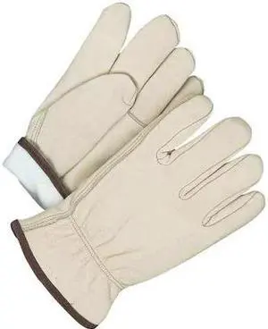 BDG 20-9-1581TFL-12 Leather Drivers Gloves, Cowhide Palm, Shirred Slip-On,