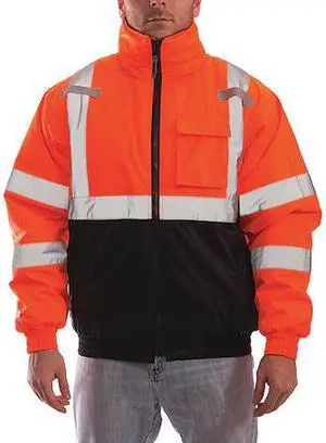 TINGLEY J26119 Jacket, Polyester, Class 3 R, Orange, XL
